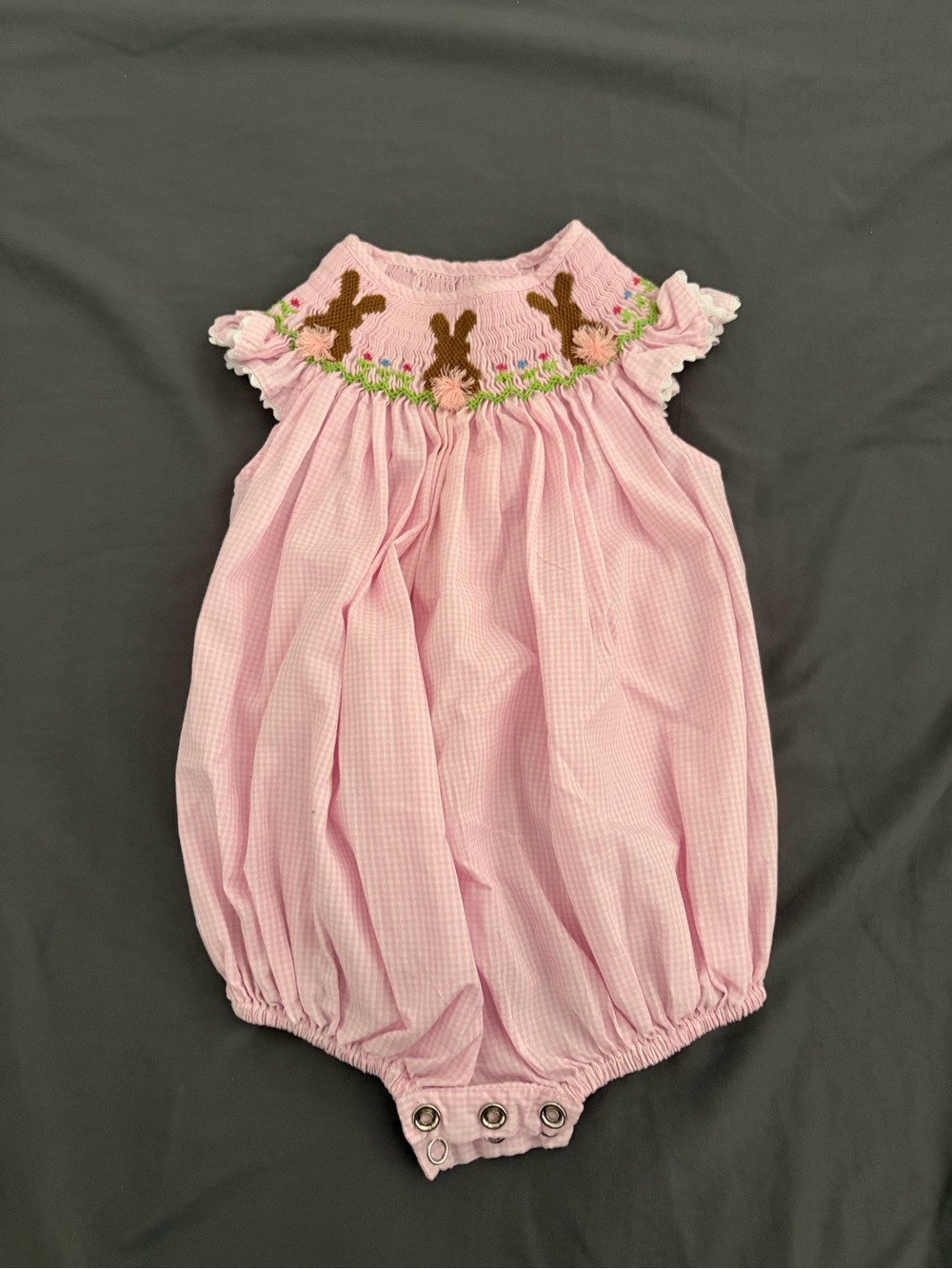 Pink Smocked Bunny Bubble Dress - Kids Formal